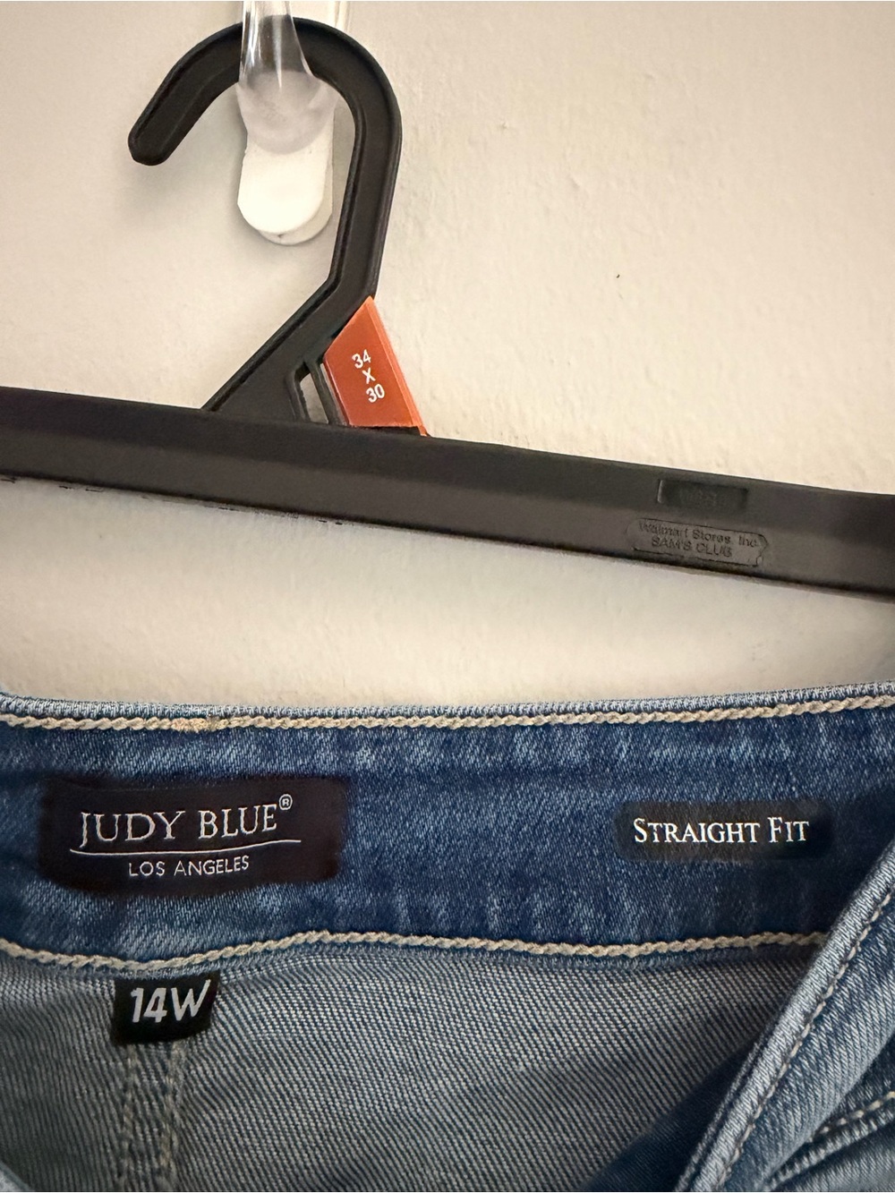 Judy Blue Distressed Straight Fit Ankle Jeans Stretch Medium Blue Wash Size 14W - Picture 4 of 9